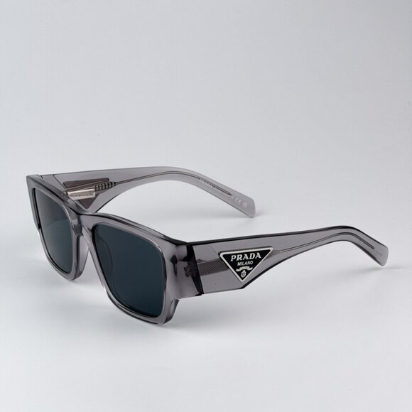Prada PR10ZSF 16Z70B BRAND NEW Sunglasses Transparent Asphalt Grey Square Unisex